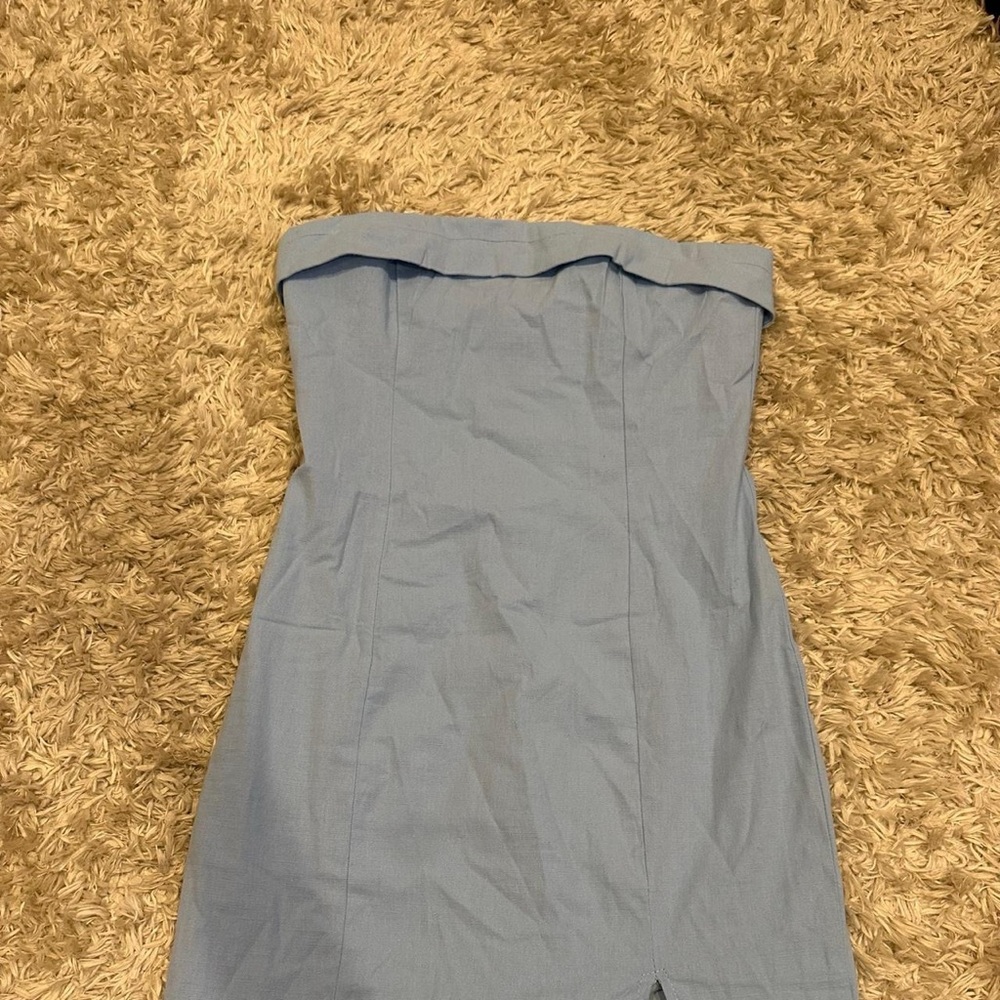 hello molly Strapless Light Blue Dress